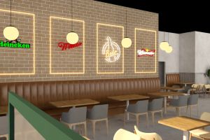 Render 3D. Restaurante