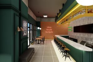 Render Barra principal y pared del fondo con texturas