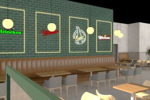 Render 3D. Restaurante